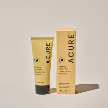 Acure Soothing Day Cream next to its packaging